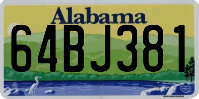 AL license plate 64BJ381