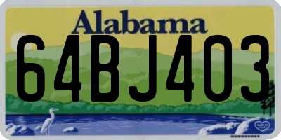 AL license plate 64BJ403