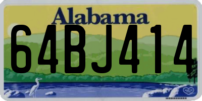 AL license plate 64BJ414