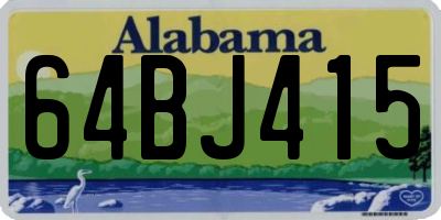 AL license plate 64BJ415