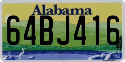 AL license plate 64BJ416