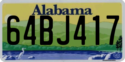 AL license plate 64BJ417