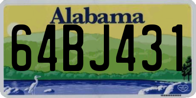 AL license plate 64BJ431