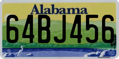 AL license plate 64BJ456