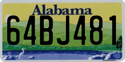 AL license plate 64BJ481