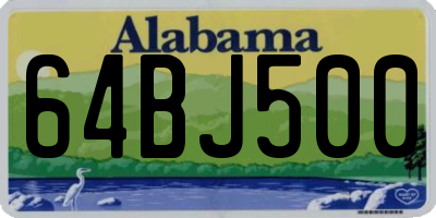 AL license plate 64BJ500