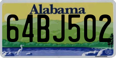 AL license plate 64BJ502