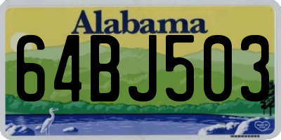 AL license plate 64BJ503