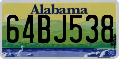 AL license plate 64BJ538