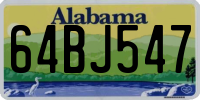 AL license plate 64BJ547
