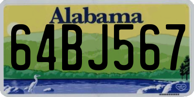 AL license plate 64BJ567