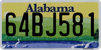 AL license plate 64BJ581