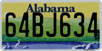 AL license plate 64BJ634