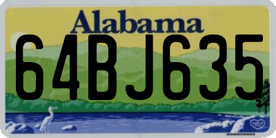 AL license plate 64BJ635