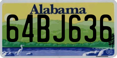 AL license plate 64BJ636