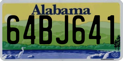 AL license plate 64BJ641