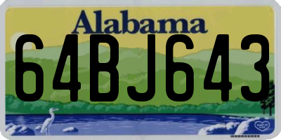 AL license plate 64BJ643