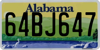 AL license plate 64BJ647