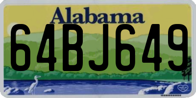 AL license plate 64BJ649