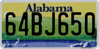 AL license plate 64BJ650