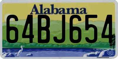 AL license plate 64BJ654