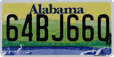 AL license plate 64BJ660