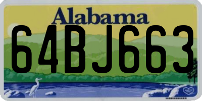AL license plate 64BJ663