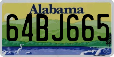 AL license plate 64BJ665