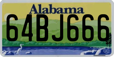 AL license plate 64BJ666