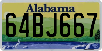 AL license plate 64BJ667
