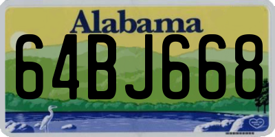 AL license plate 64BJ668