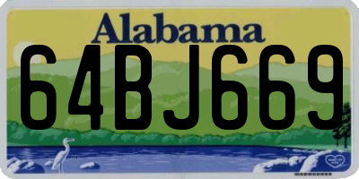 AL license plate 64BJ669