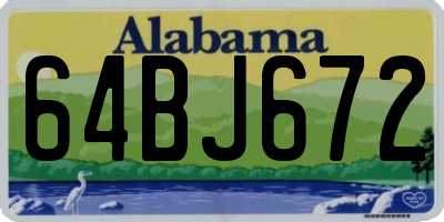 AL license plate 64BJ672