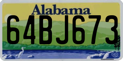 AL license plate 64BJ673