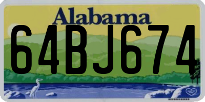 AL license plate 64BJ674