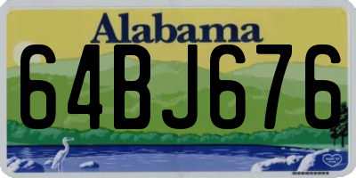 AL license plate 64BJ676
