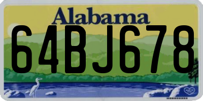 AL license plate 64BJ678