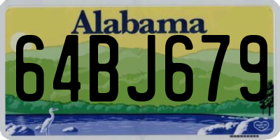 AL license plate 64BJ679