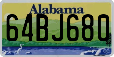 AL license plate 64BJ680
