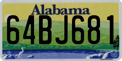 AL license plate 64BJ681