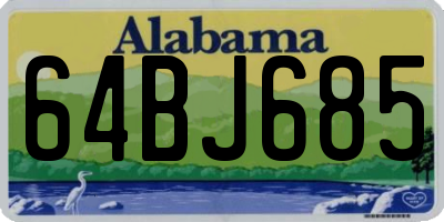 AL license plate 64BJ685