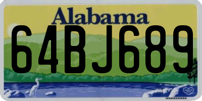 AL license plate 64BJ689