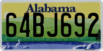 AL license plate 64BJ692