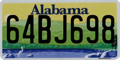 AL license plate 64BJ698