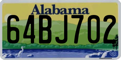 AL license plate 64BJ702
