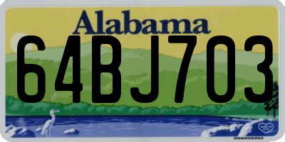 AL license plate 64BJ703