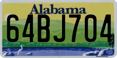 AL license plate 64BJ704
