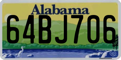 AL license plate 64BJ706