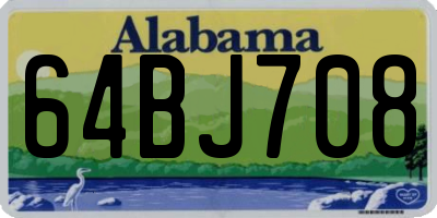 AL license plate 64BJ708