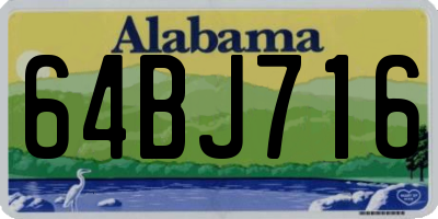 AL license plate 64BJ716